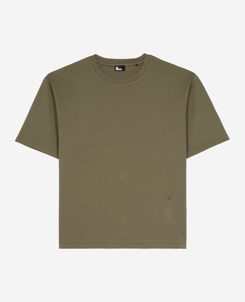 The Kooples MEN KAKI mixed large plain khaki t-shirt