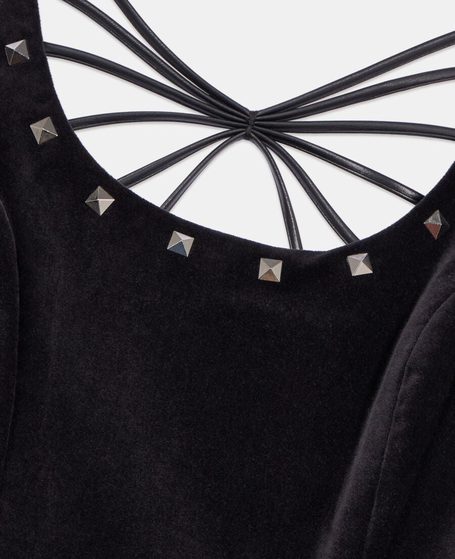 The Kooples DAMEN BLACK schwarzes, kurzes kleid aus samt