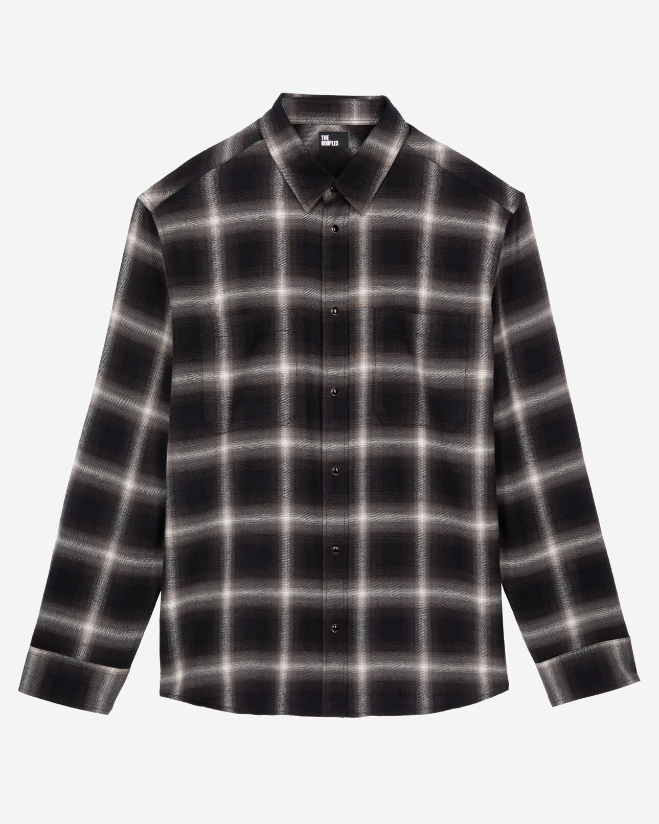 The Kooples MEN BLACK GREY WHITE black and white checkered shirt