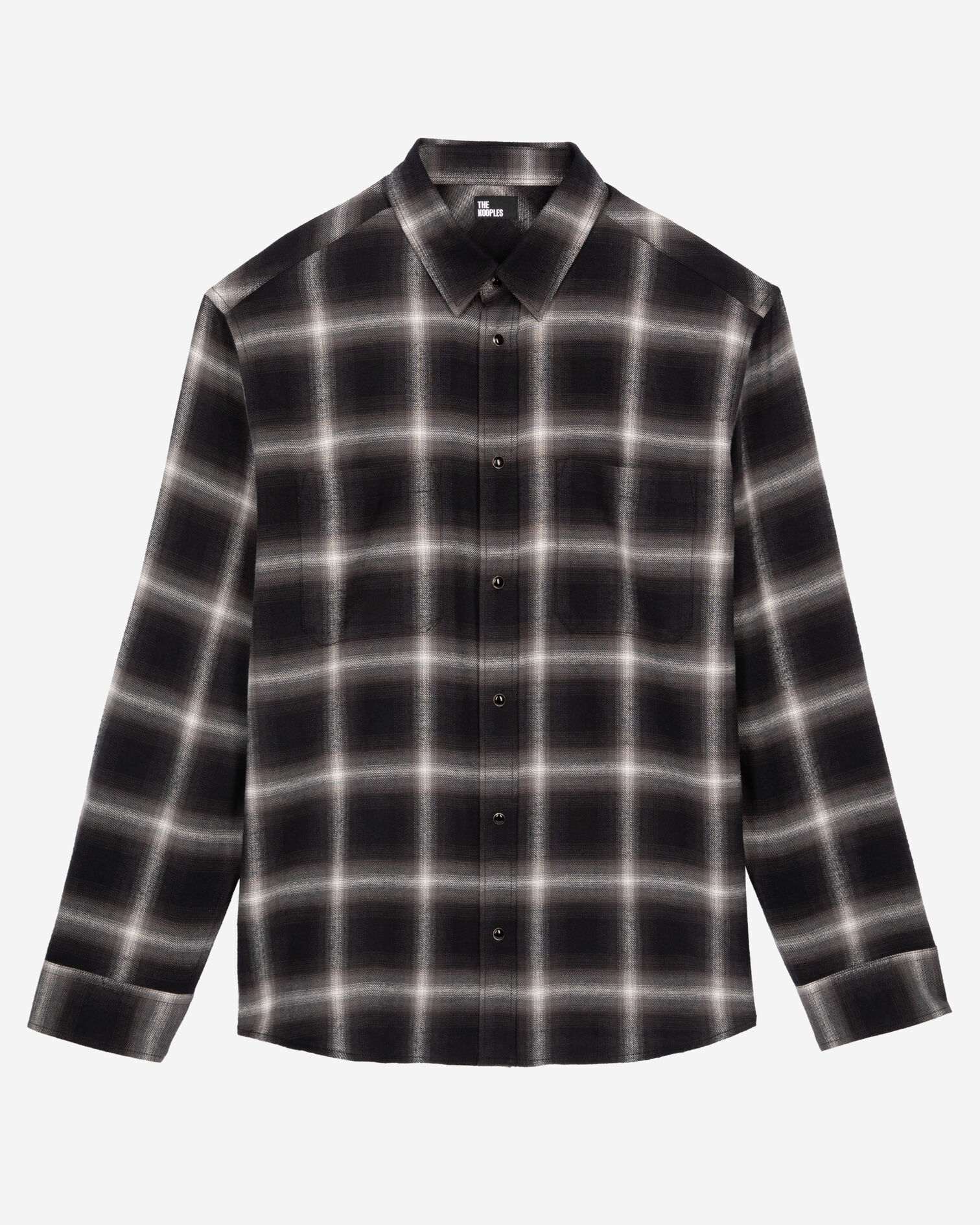Black and white checkered shirt, BLACK GREY WHITE, hi-res image number null