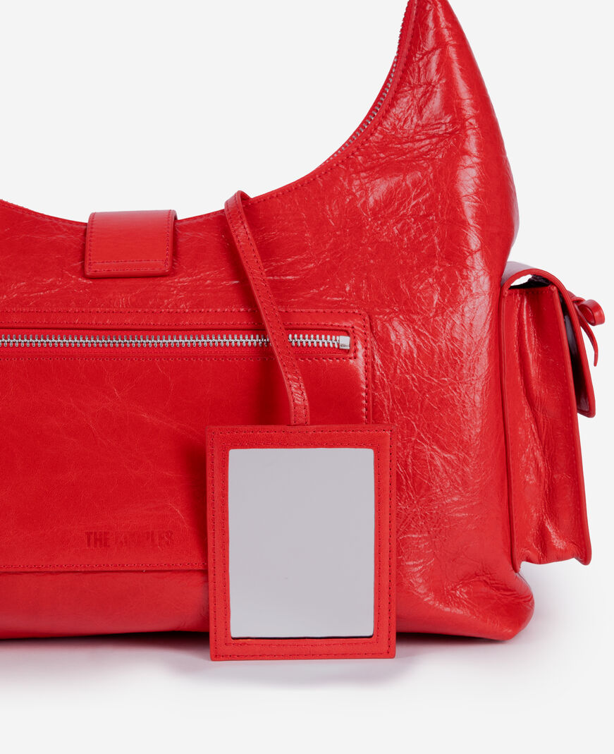 The Kooples WOMEN RED amelia xl red leather bag