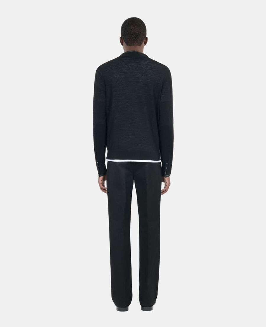 The Kooples H BLACK black merino wool cardigan 