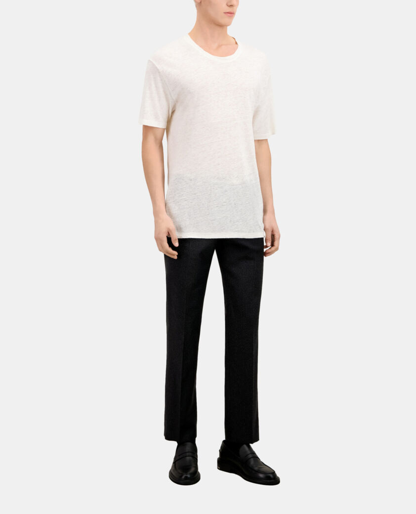 The Kooples HOMME ECRU t-shirt homme ecru en lin avec blason
