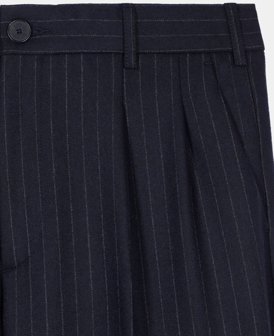 The Kooples HERREN DARK NAVY weite, marineblaue hose mit streifen