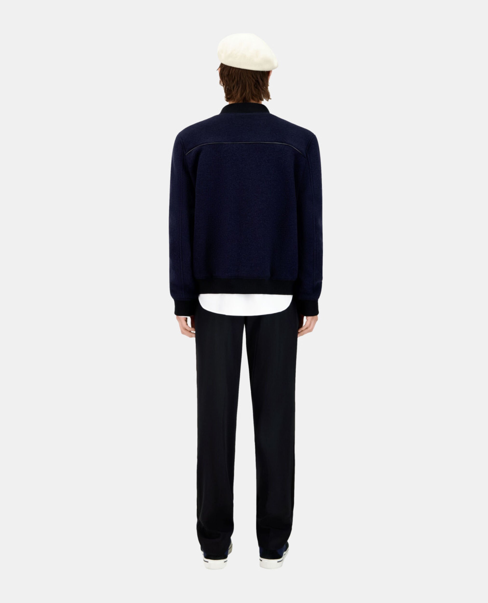 Blouson en tissu bouclette bleu marine, DARK NAVY, hi-res image number null