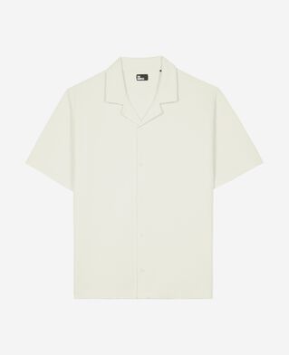 The Kooples H ECRU ecru honeycomb short-sleeve shirt