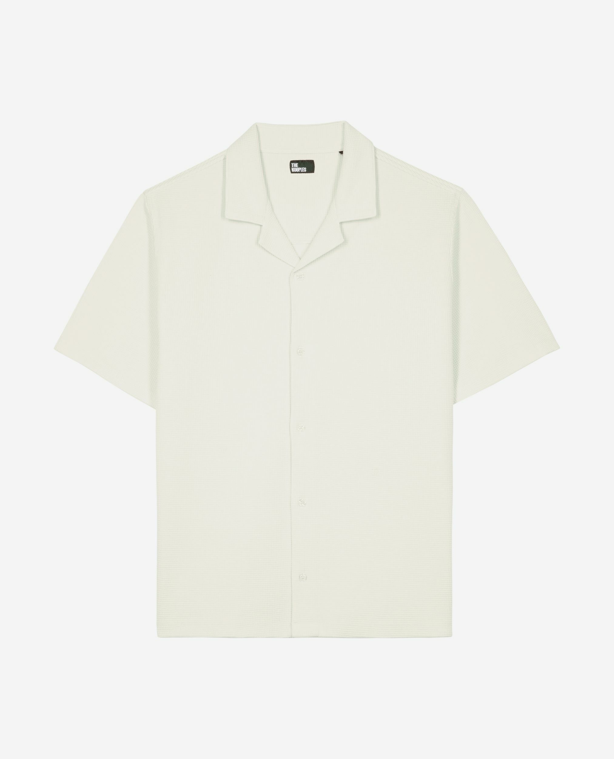Ecru honeycomb short-sleeve shirt, ECRU, hi-res image number null