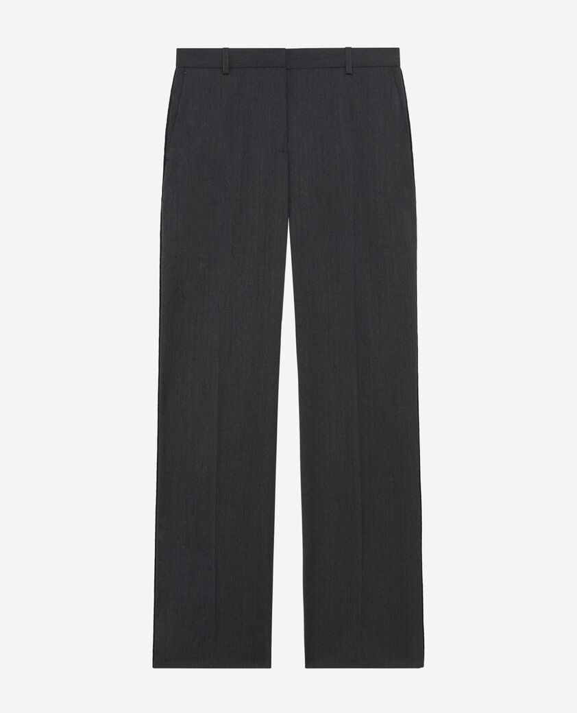 The Kooples DAMEN ANTHRACITE dunkelgraue gerade hose aus wolle