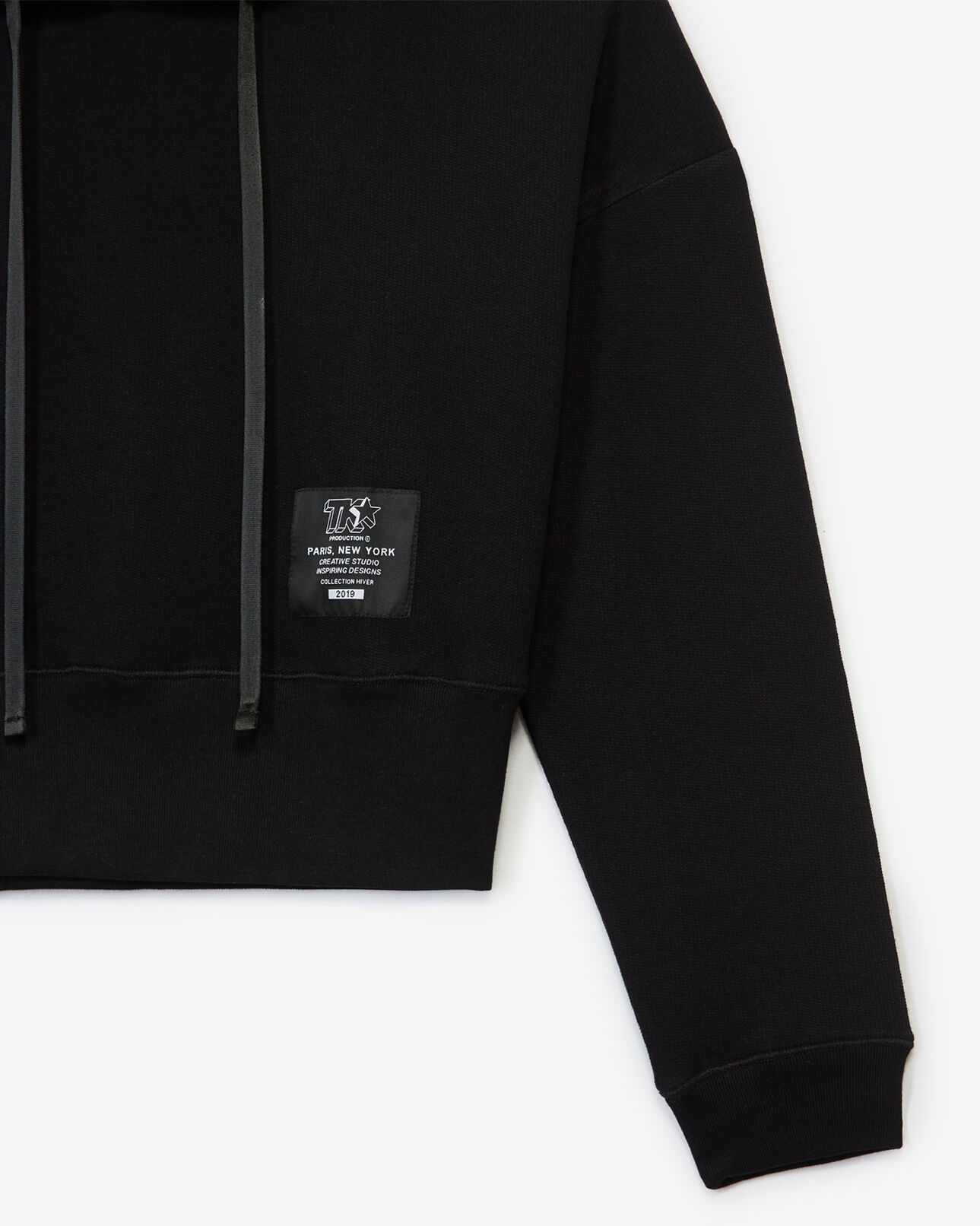 The Kooples WOMEN BLACK black hoodie with logo patch