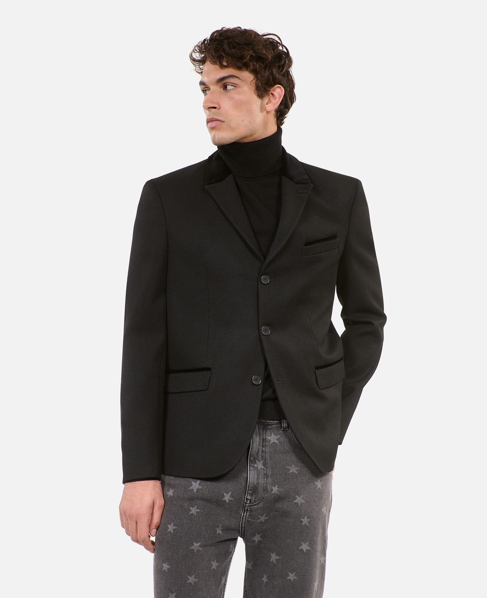 The Kooples HOMME BLACK blazer en laine noire