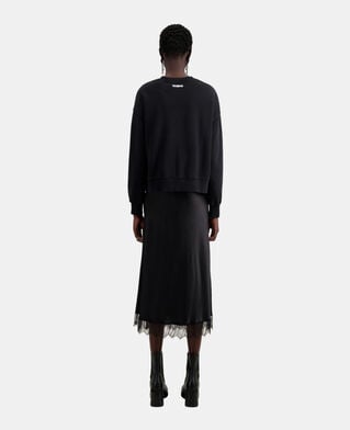 The Kooples WOMEN BLACK black sweatshirt with don't sell your soul serigraphy