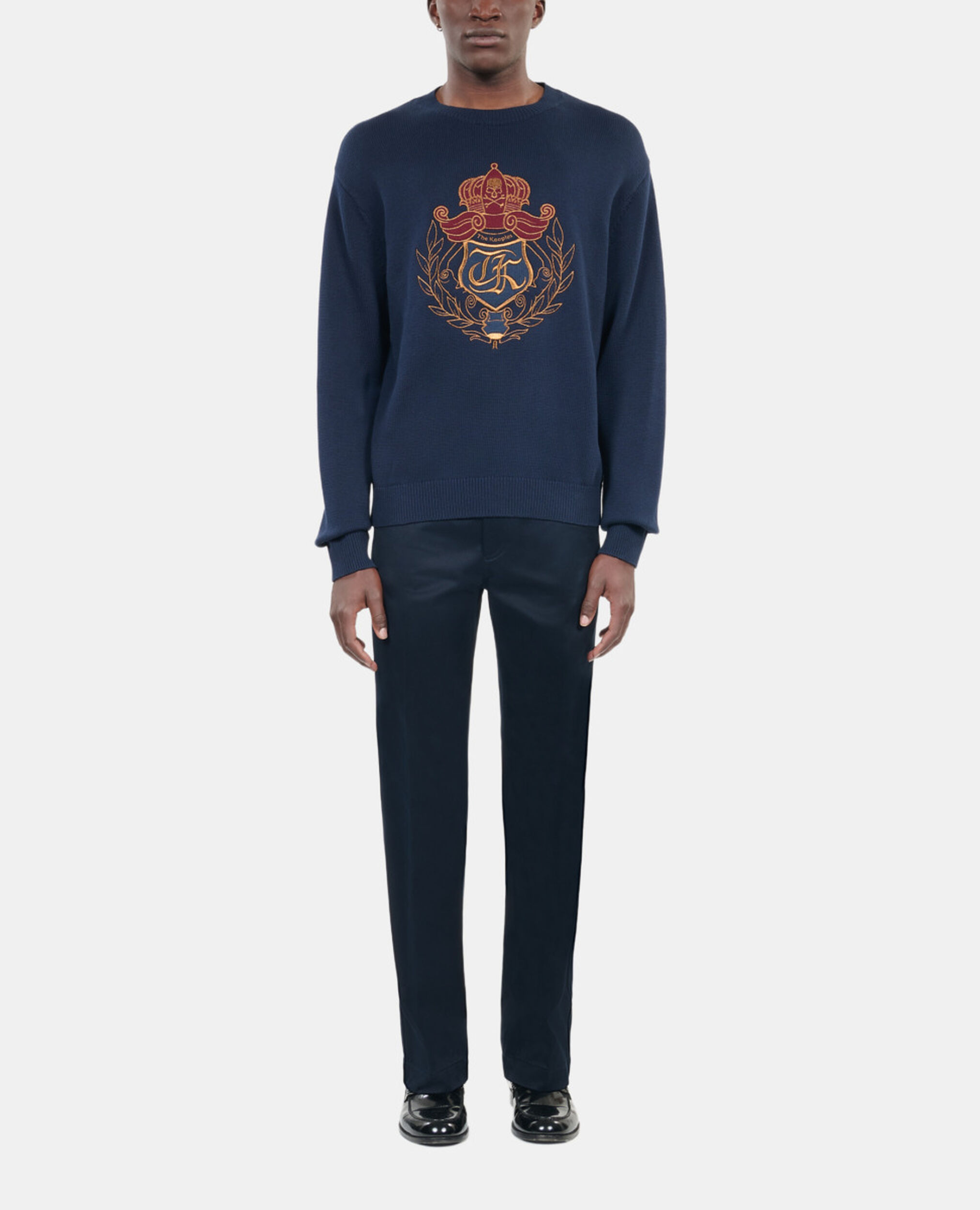 Pull en coton bleu marine, NAVY, hi-res image number null