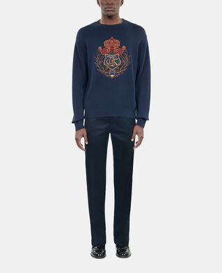 The Kooples HOMME NAVY pull en coton bleu marine
