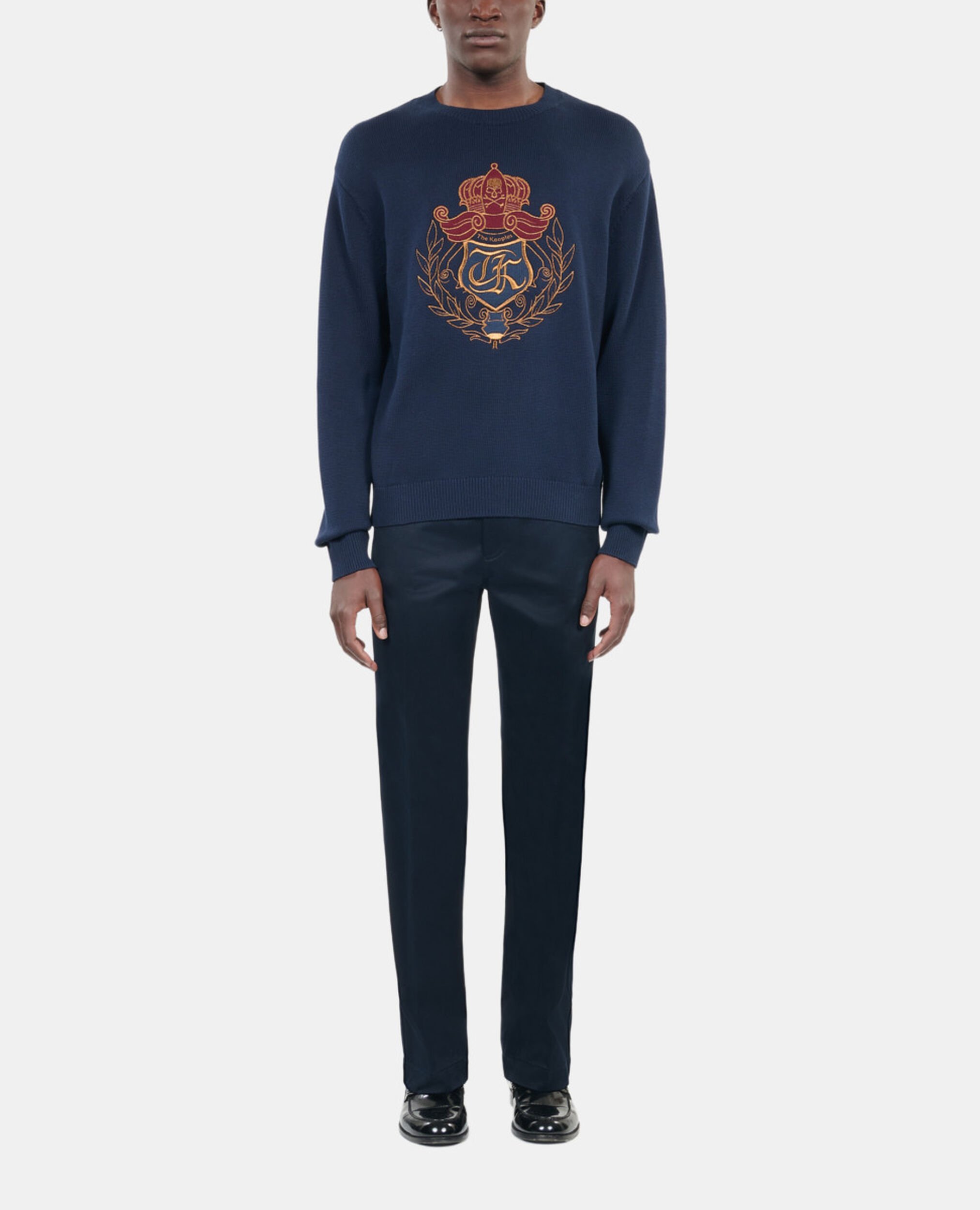 Pull en coton bleu marine, NAVY, hi-res image number null