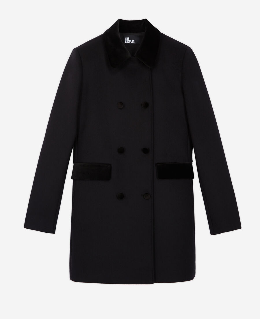 manteau en laine et cachemire noir