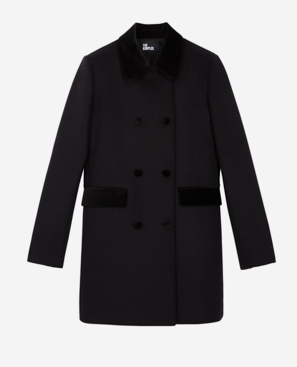 black wool and cashmere coat