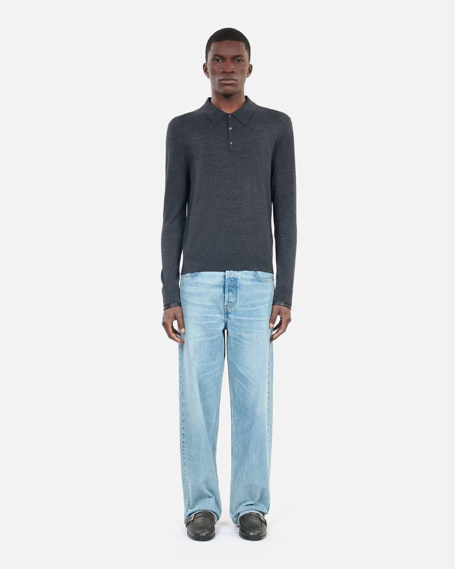 Grauer Pullover aus Wolle, ANTHRACITE MELANGE, hi-res image number null