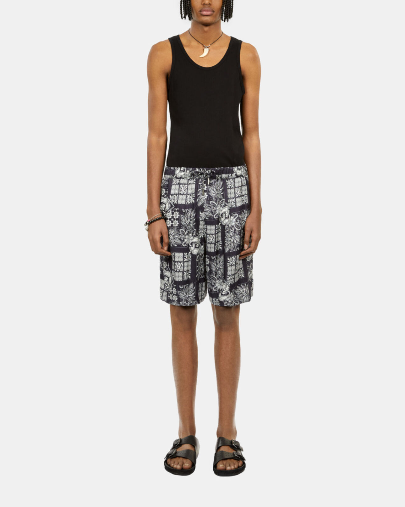 The Kooples MEN NAVY / WHITE printed shorts