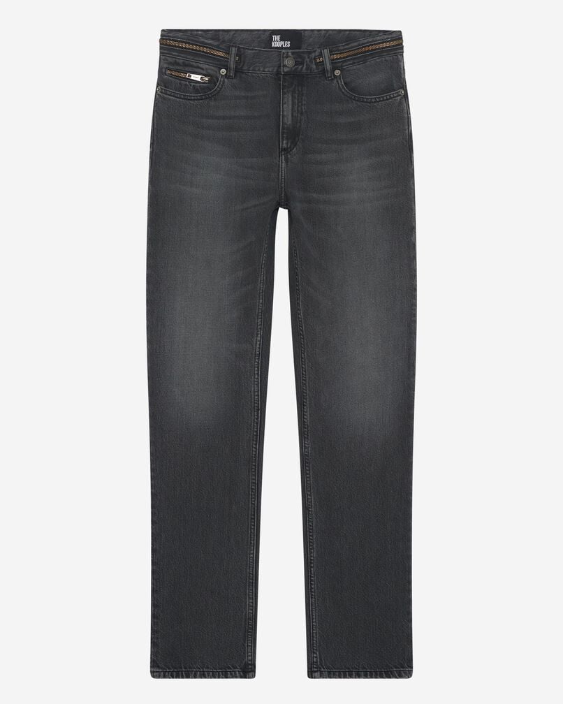The Kooples HERREN BLACK WASHED schmale schwarze jeans mit verwaschener optik