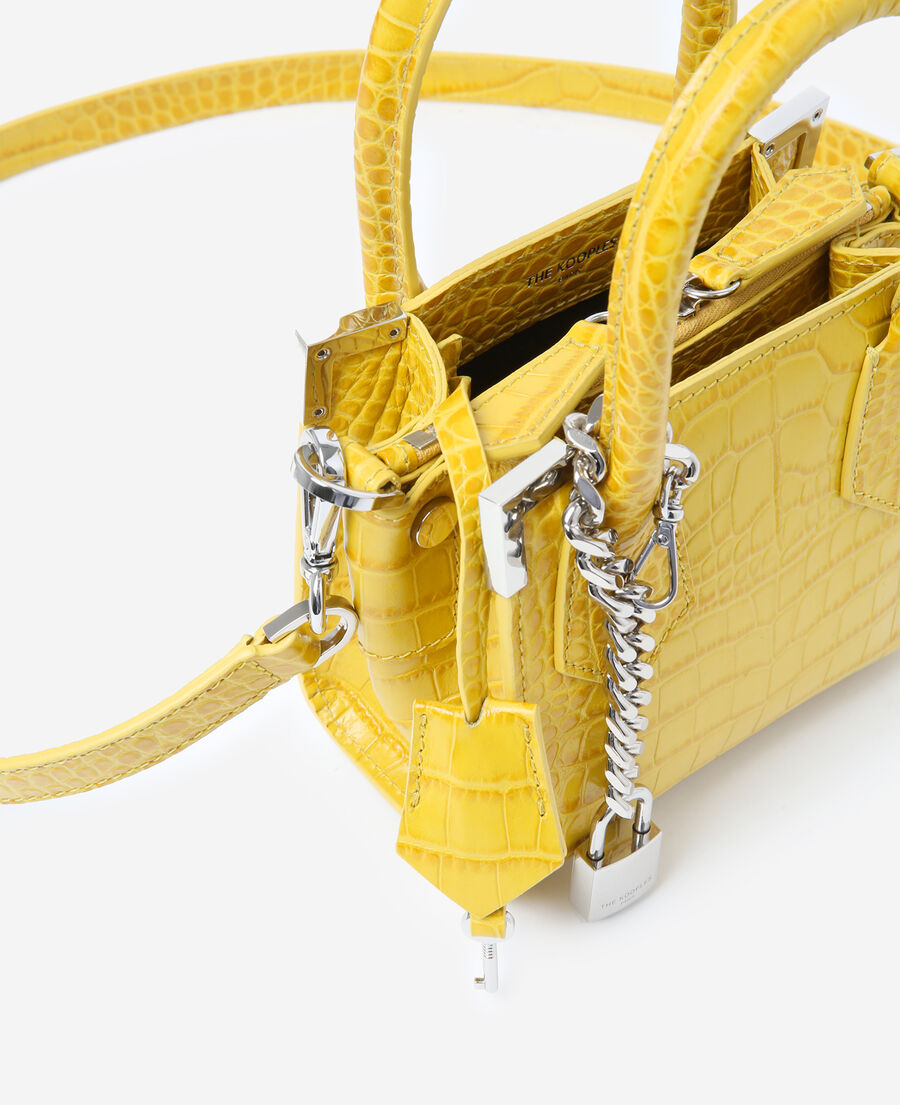 ming yellow croco-print nano bag