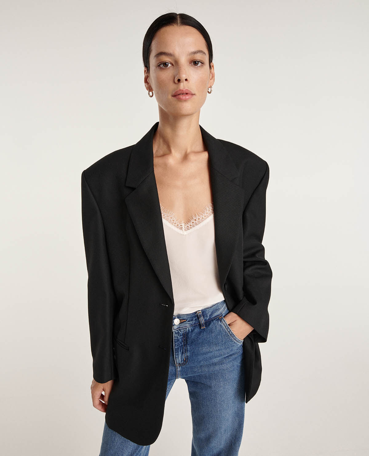 Veste discount noir oversize
