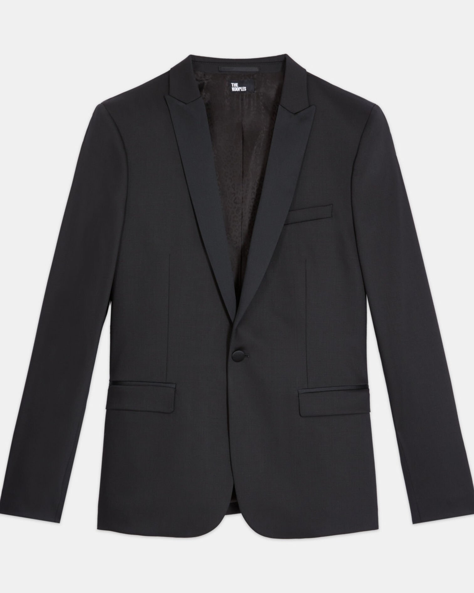 Schwarze Smokingjacke aus Wolle, BLACK, hi-res image number null