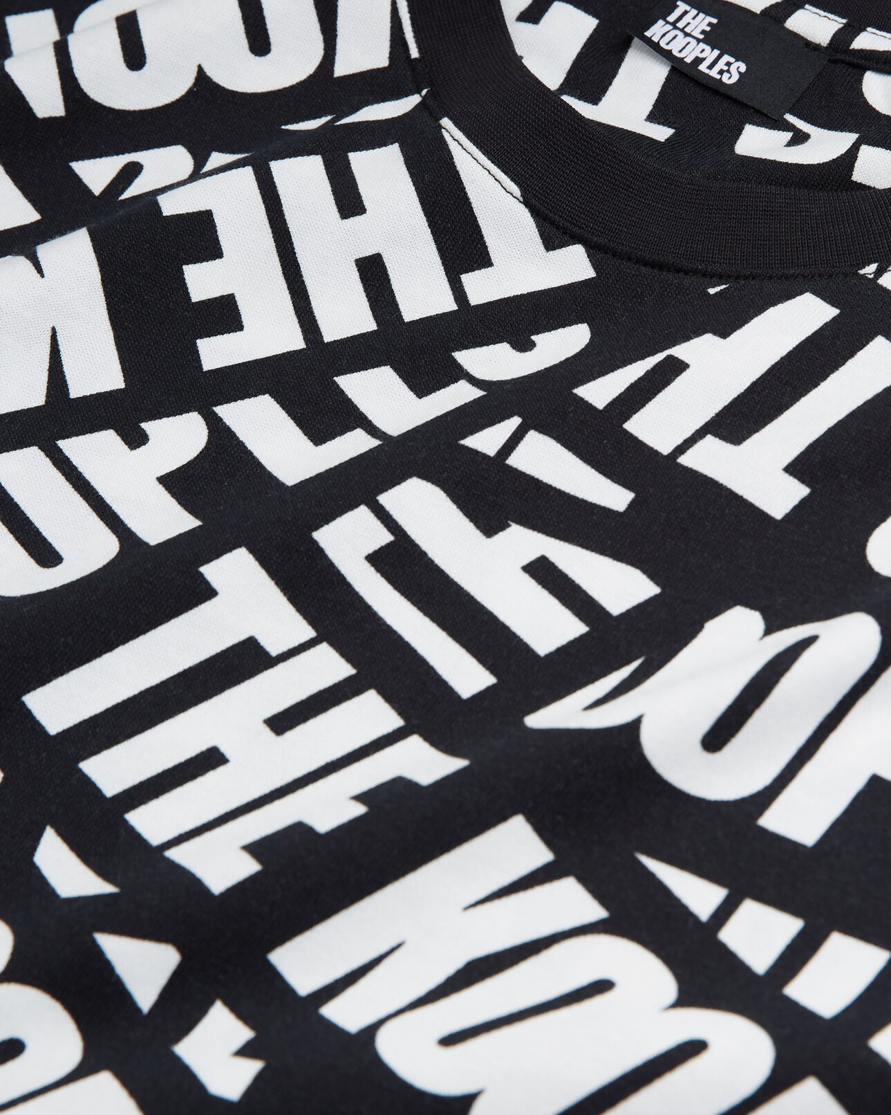The Kooples H BLACK / WHITE men's t-shirt with tape logo