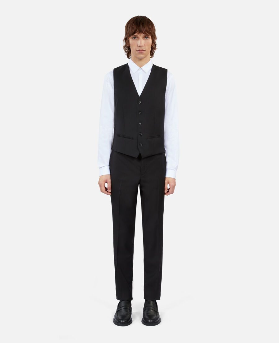The Kooples HOMME BLACK gilet de costume en laine noir