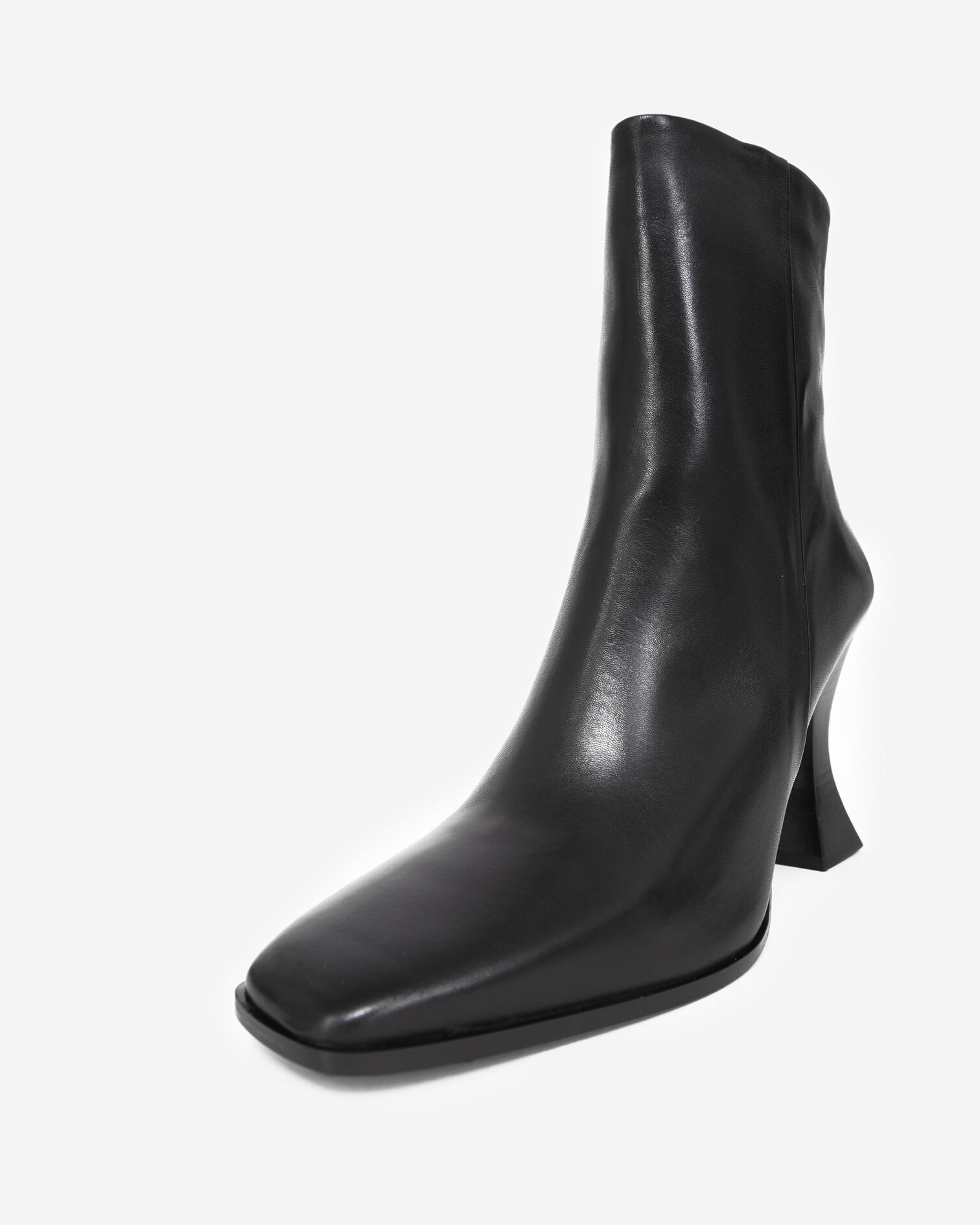 Bottines noires à talons cuir lisse, BLACK, hi-res image number null