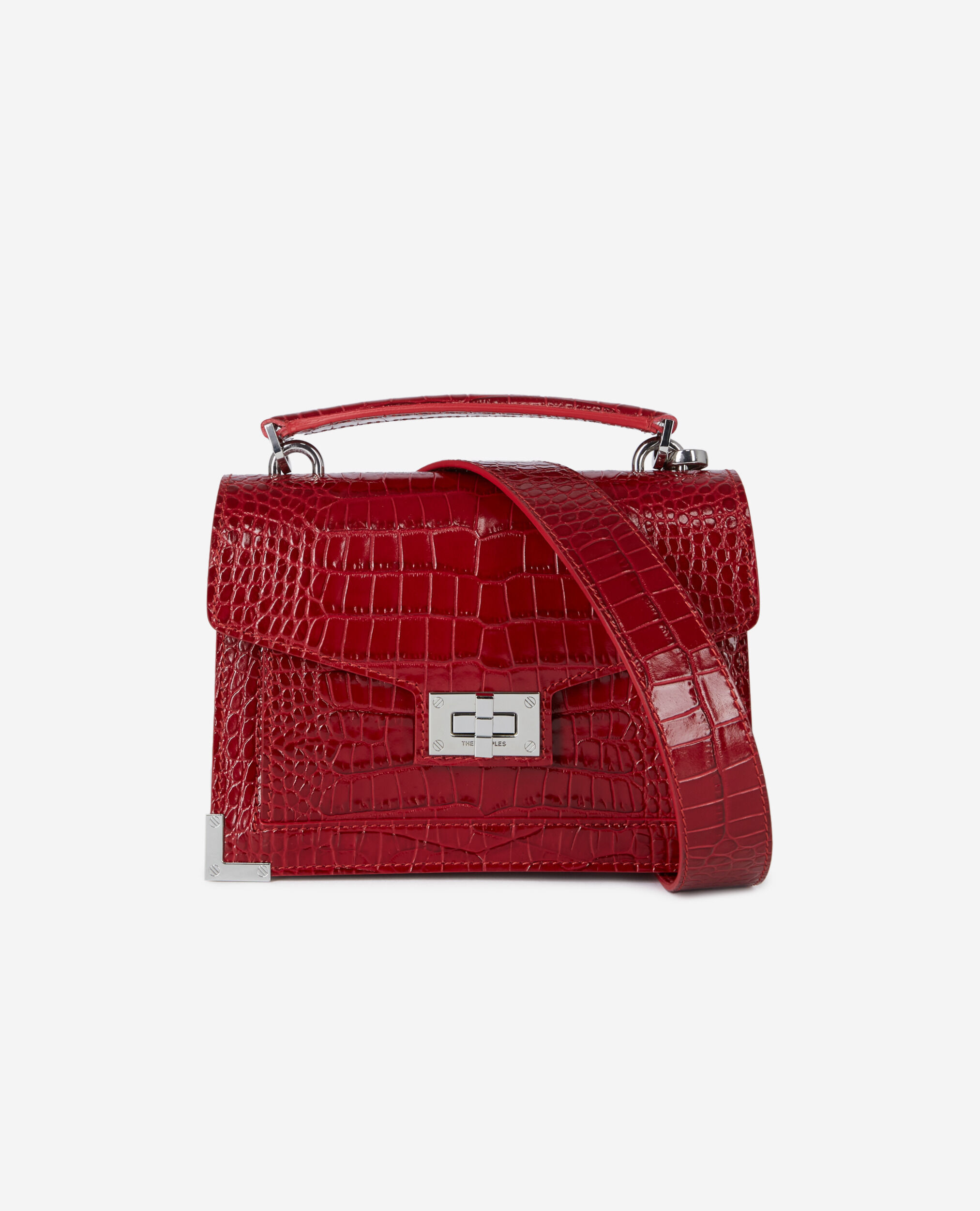 The Kooples Barbara Red Croco Leather Handbag Brand New RRP $430 7x5.5x2.5
