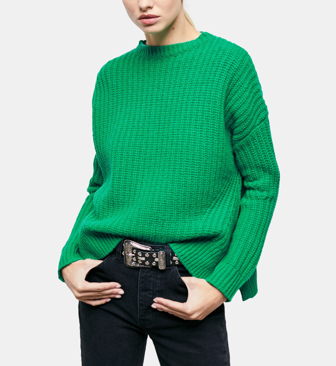 Green wool sweater