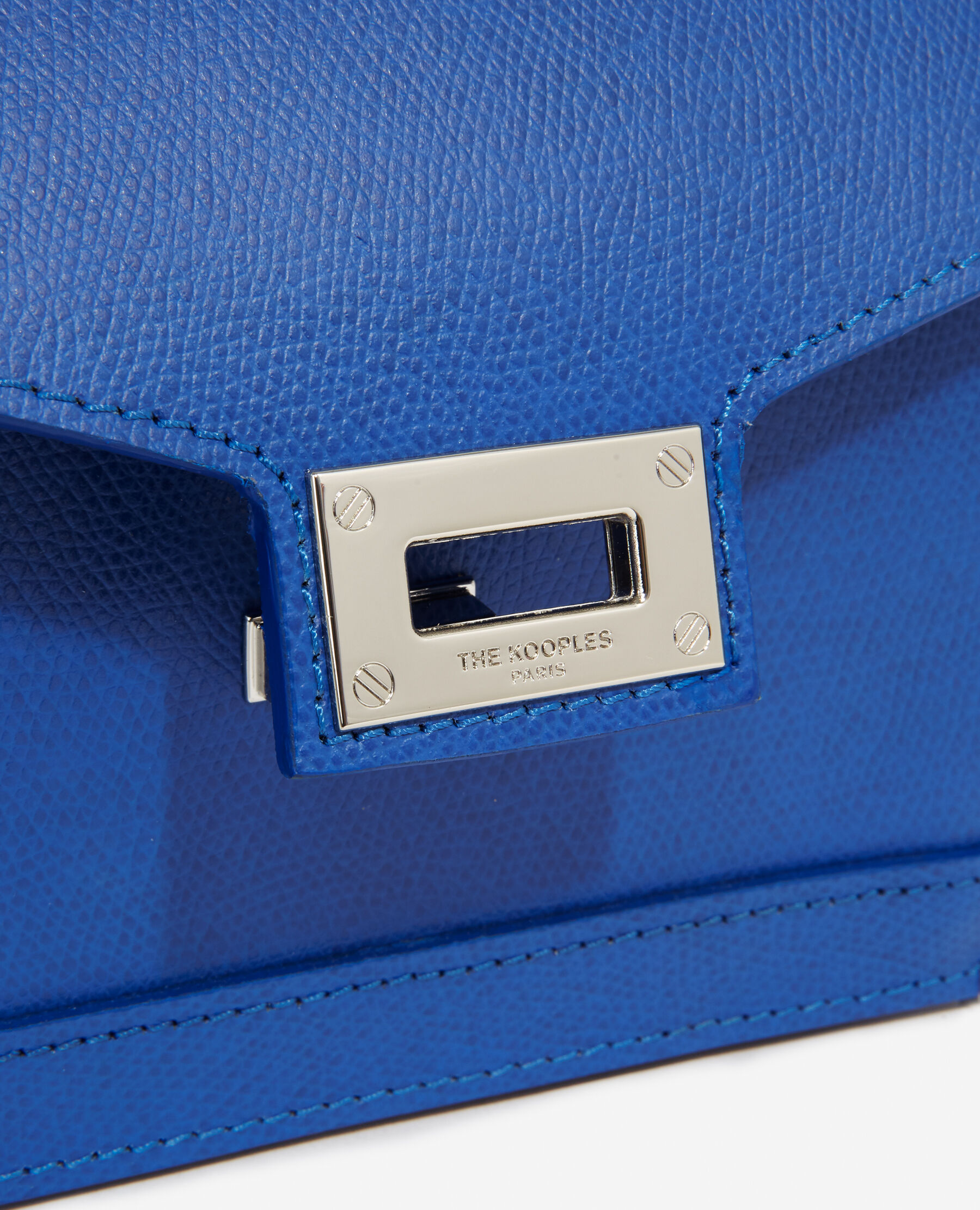 Small Emily bag in blue grained leather