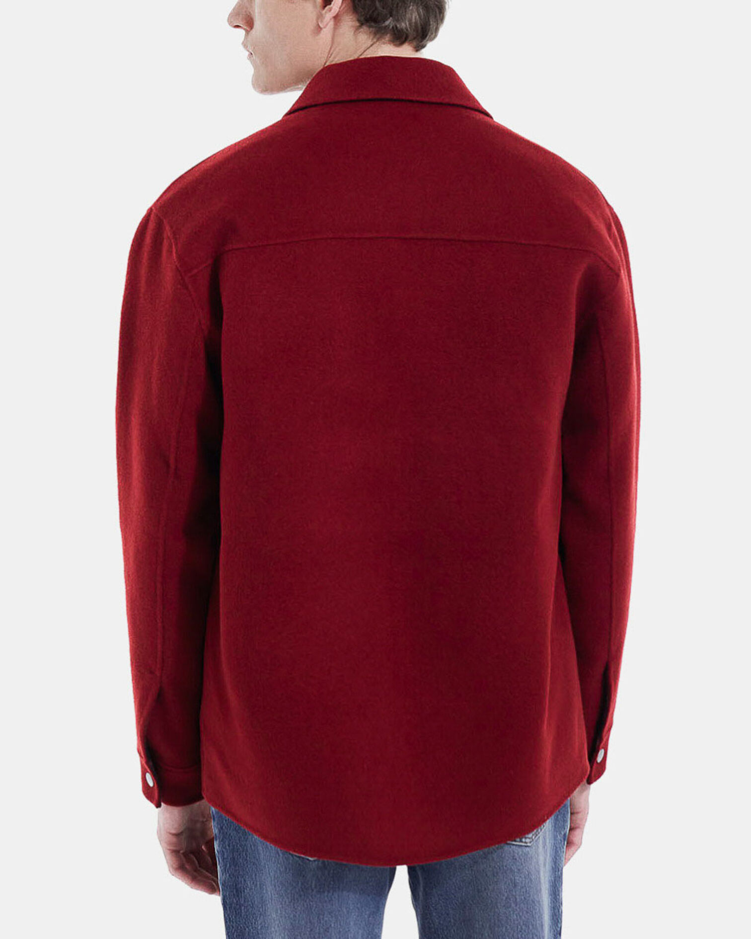 Burgundy wool jacket with chest pockets, BURGUNDY, hi-res image number null