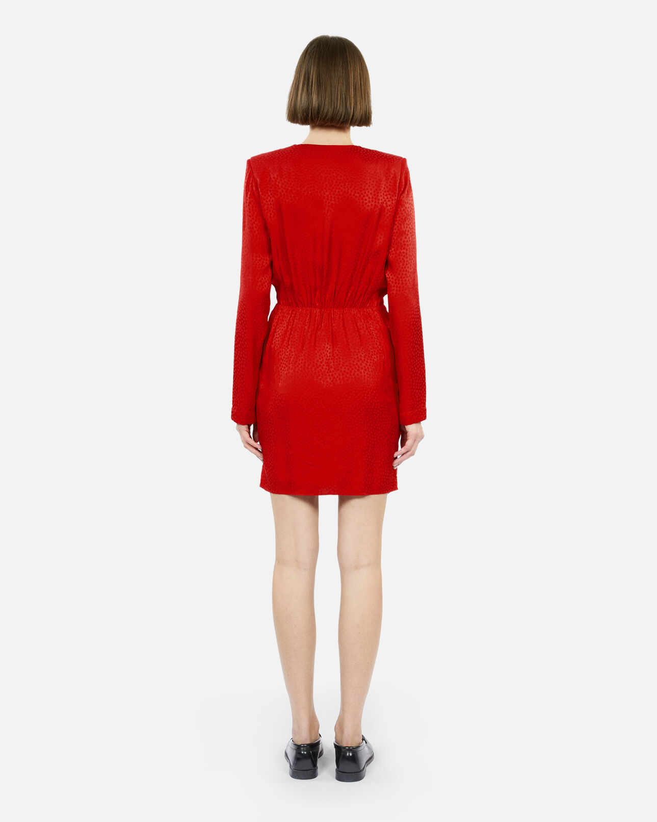 The Kooples WOMEN ORIENTAL RED short red jacquard polka dot dress