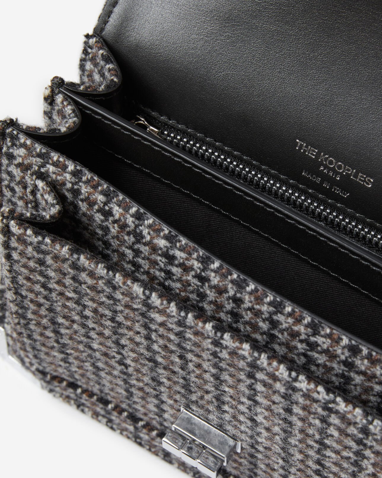 The Kooples FEMME BLACK sac emily small en laine mélangée