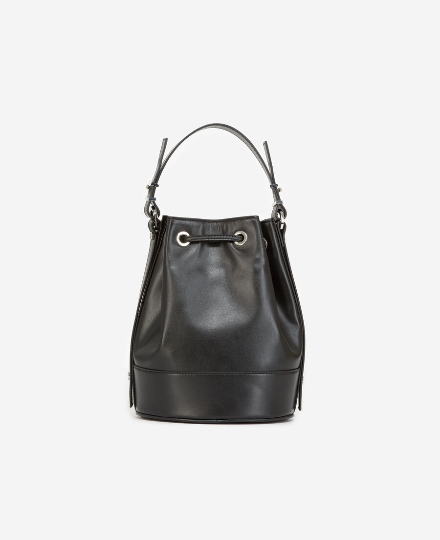 medium tina bag in smooth black leather