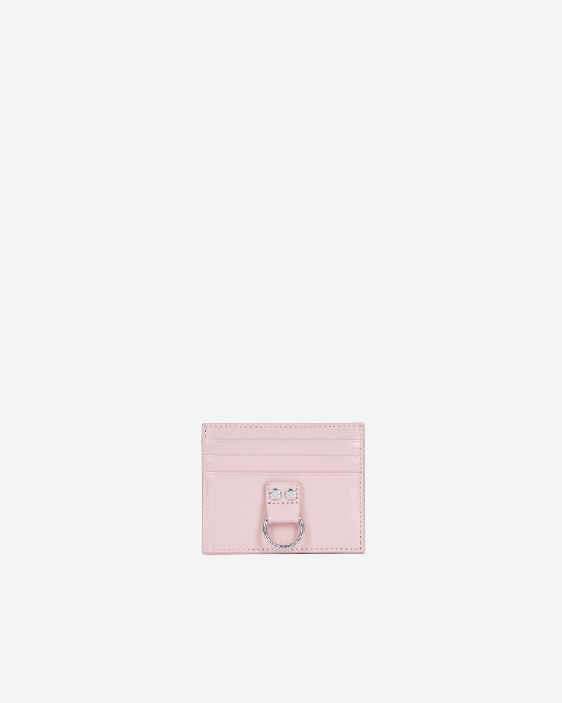 The Kooples FEMME PINK porte cartes amelia en cuir rose