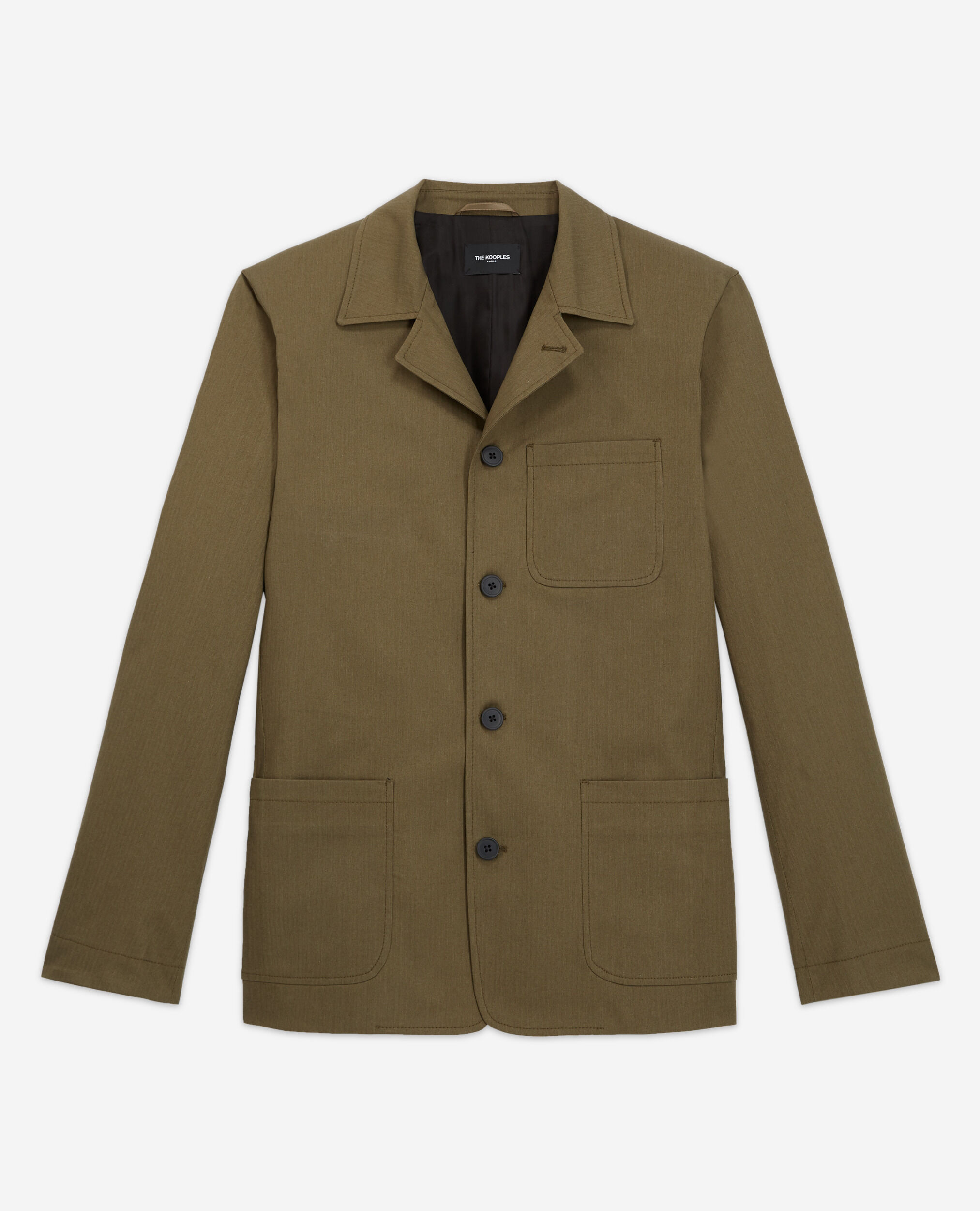 Khakifarbene elegante Jacke aus Baumwollmix, KAKI, hi-res image number null