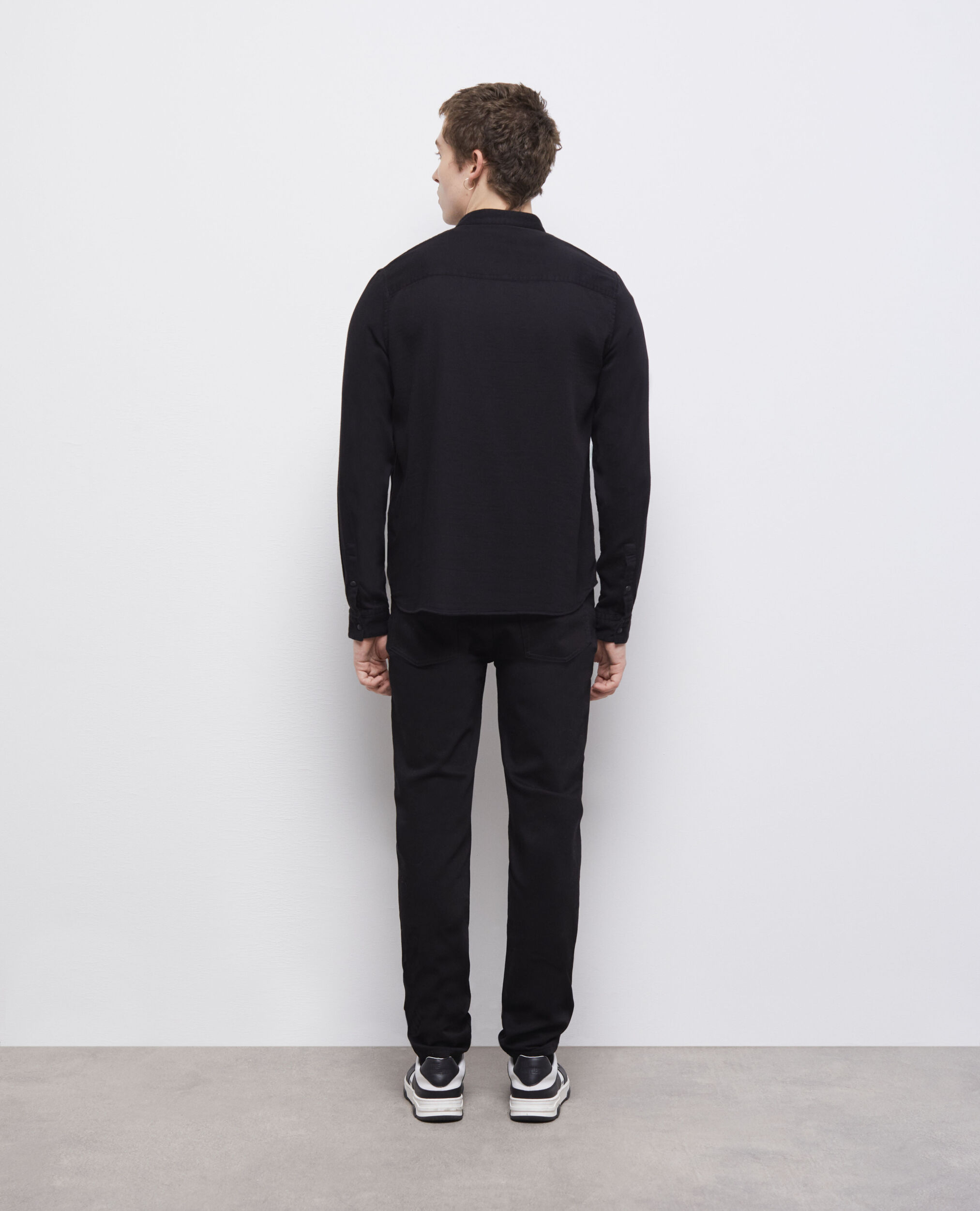 Casual black shirt, BLACK, hi-res image number null