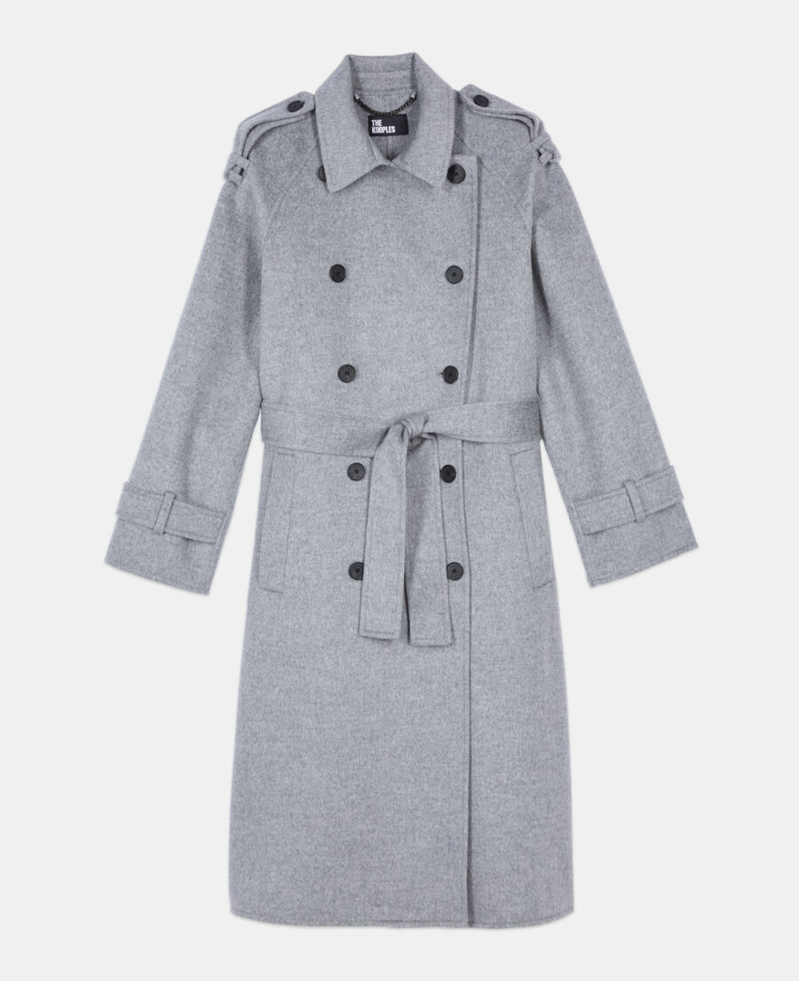 The Kooples F GREY grey trench style coat