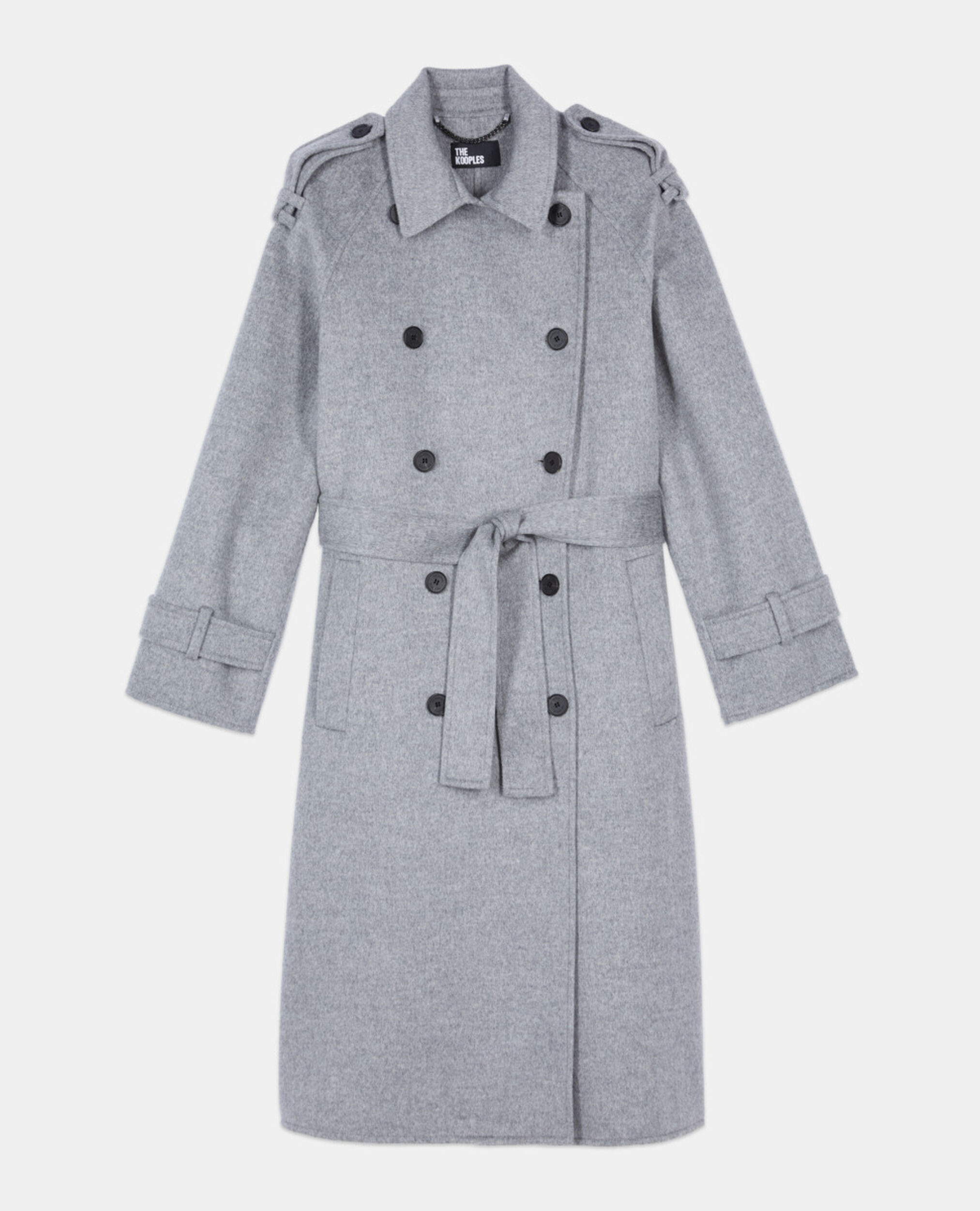 Grey trench style coat, GREY, hi-res image number null