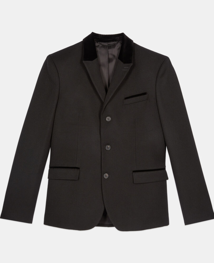 The Kooples HOMME BLACK blazer en laine noire