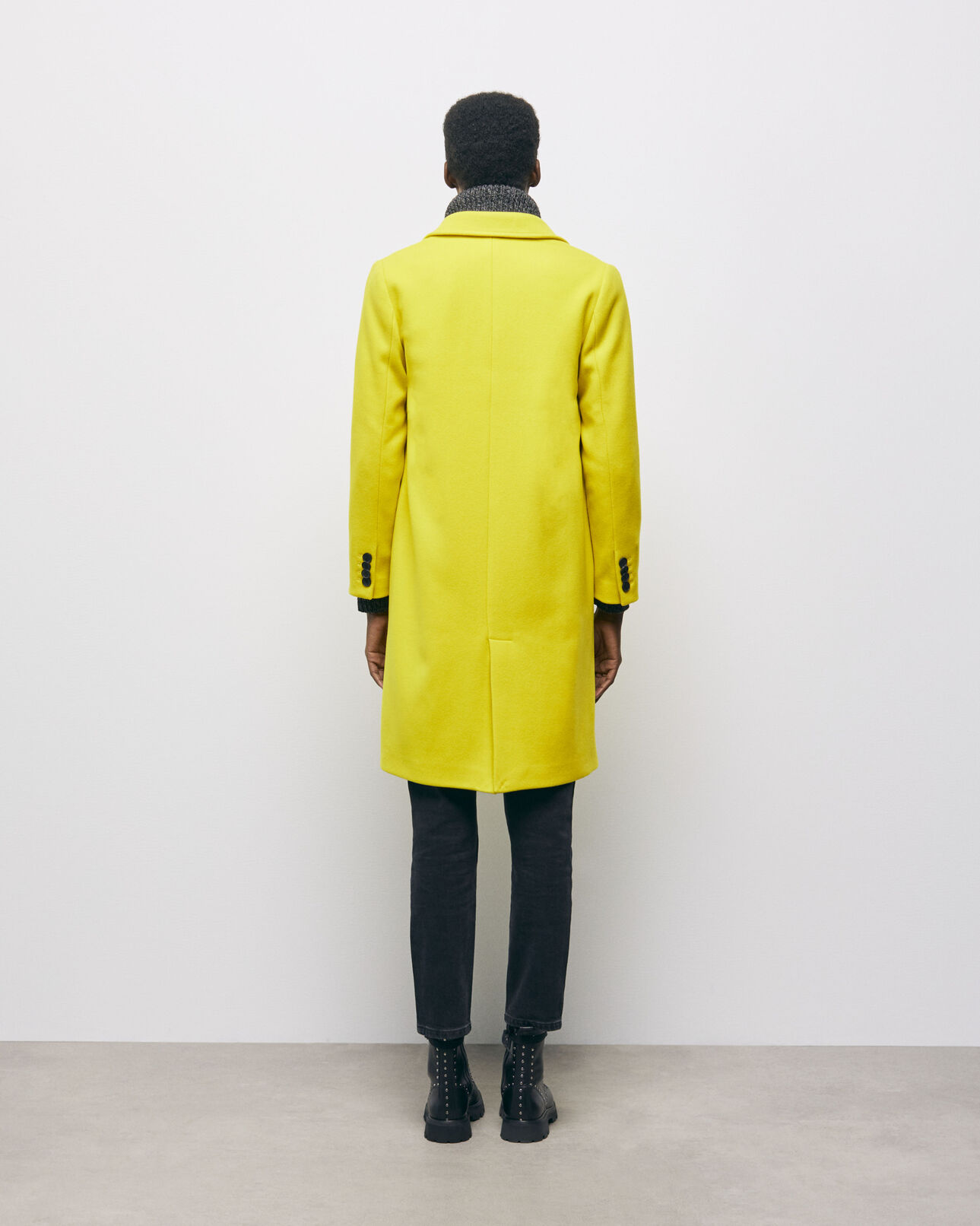 The Kooples FEMME YELLOW manteau en laine jaune