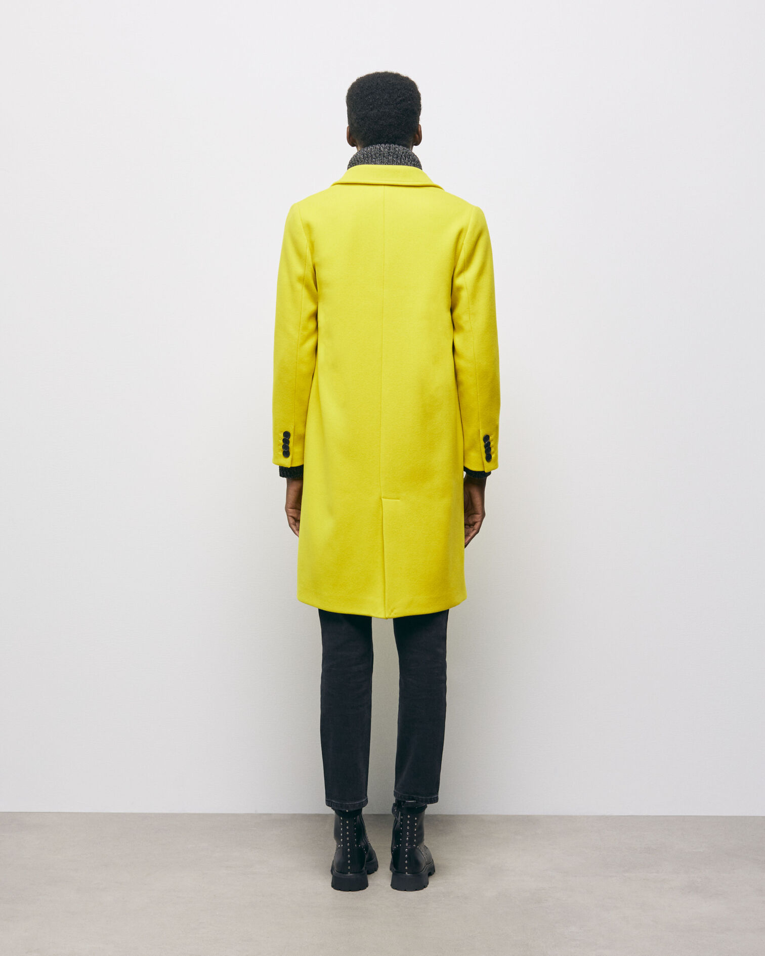 Manteau en laine jaune, YELLOW, hi-res image number null