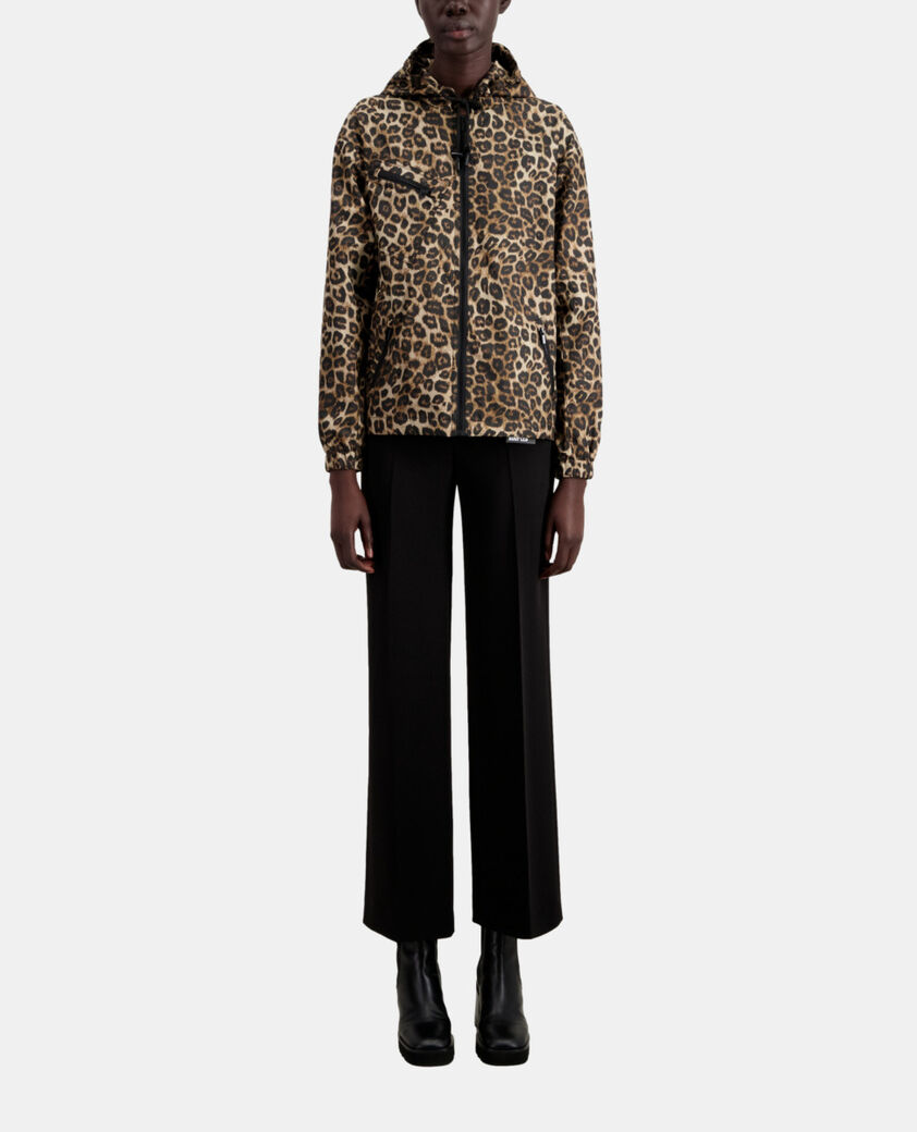 The Kooples FEMME LEOPARD blouson coupe-vent imprimé à capuche