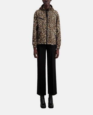 The Kooples F LEOPARD printed hooded windbreaker jacket