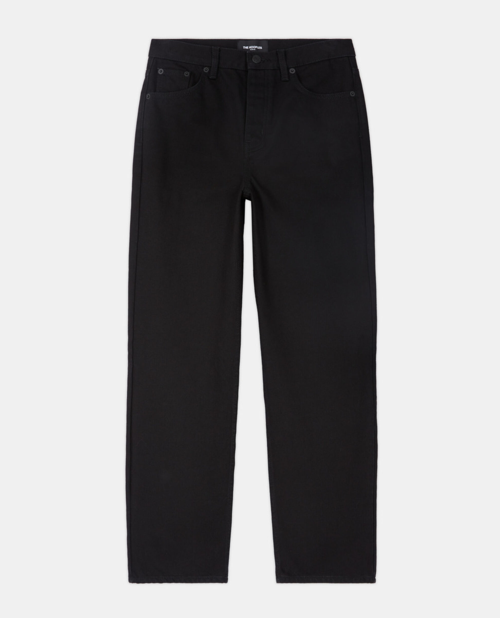 Black straight-cut jeans, BLACK, hi-res image number null