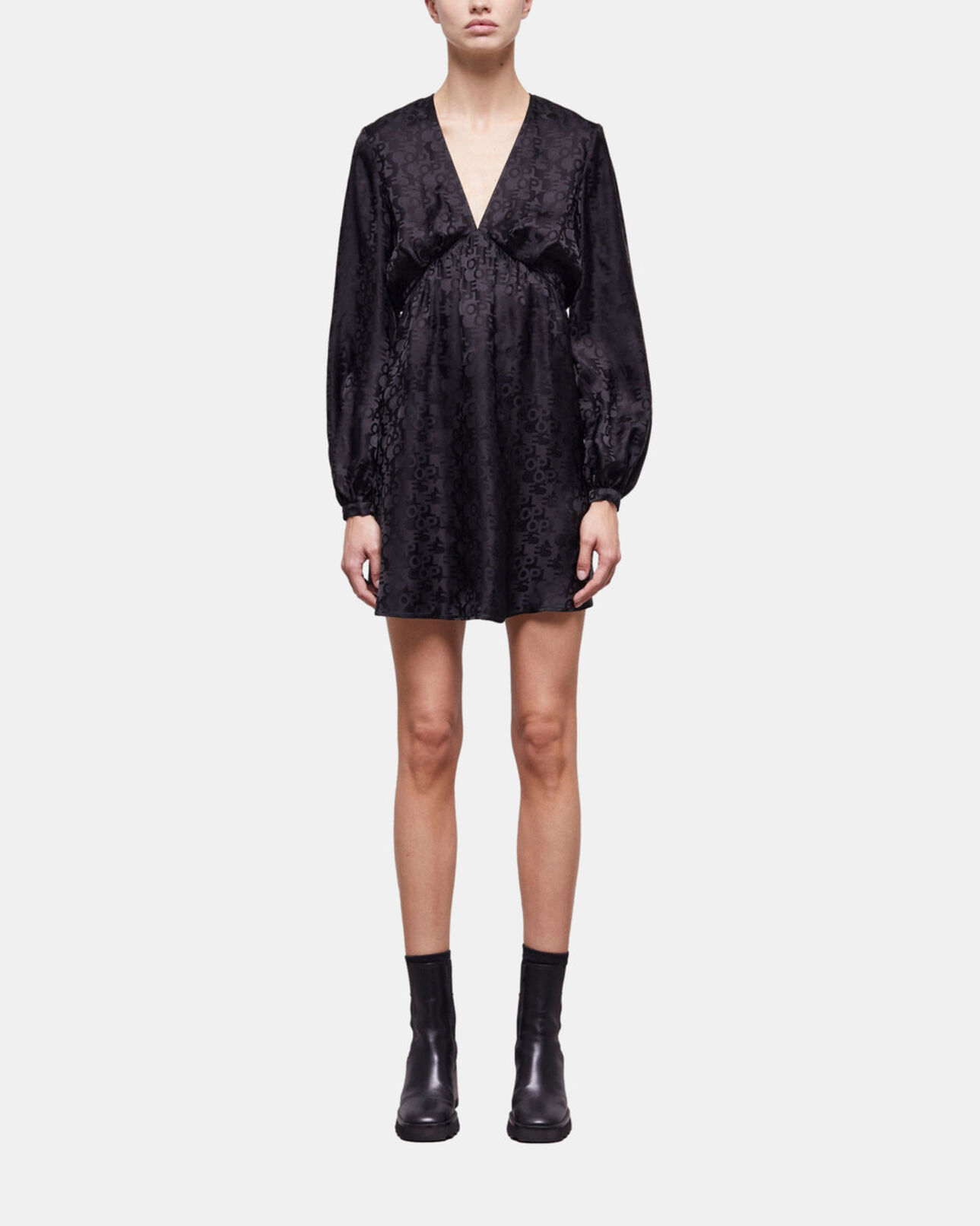 The Kooples FEMME BLACK robe courte logo the kooples noire