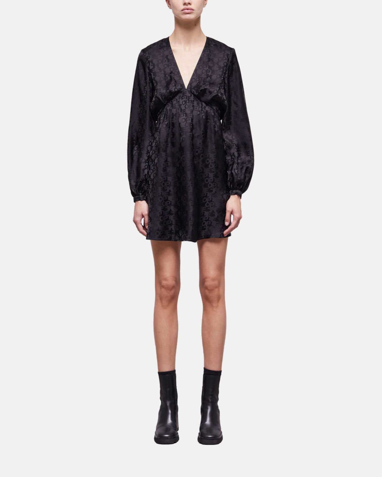 Robe courte logo The Kooples noire, BLACK, hi-res image number null
