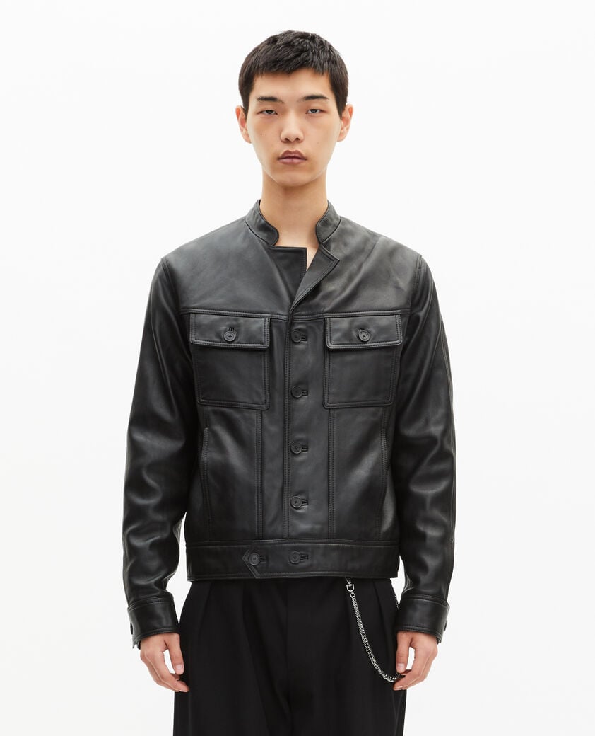 The Kooples H BLACK black leather jacket